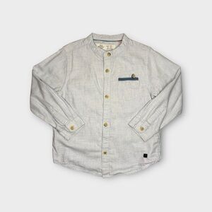 Zara Chambray Button Down Pocket Dress Shirt